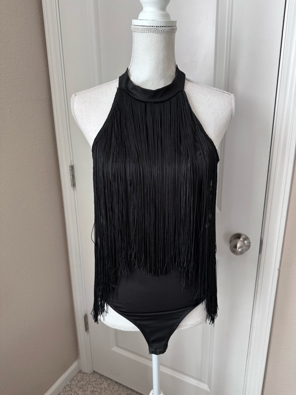 Fringe Halter Bodysuit
